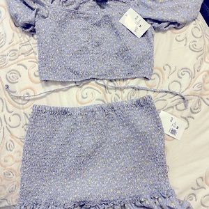 Smocked floral skirt and top (set)🌼